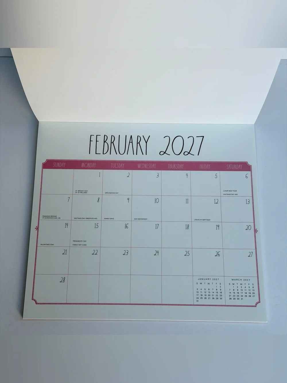 Rae Dunn 2026-2027 Magnetic Monthly Weekly 17-month Calendar Pad (Multi Colors)